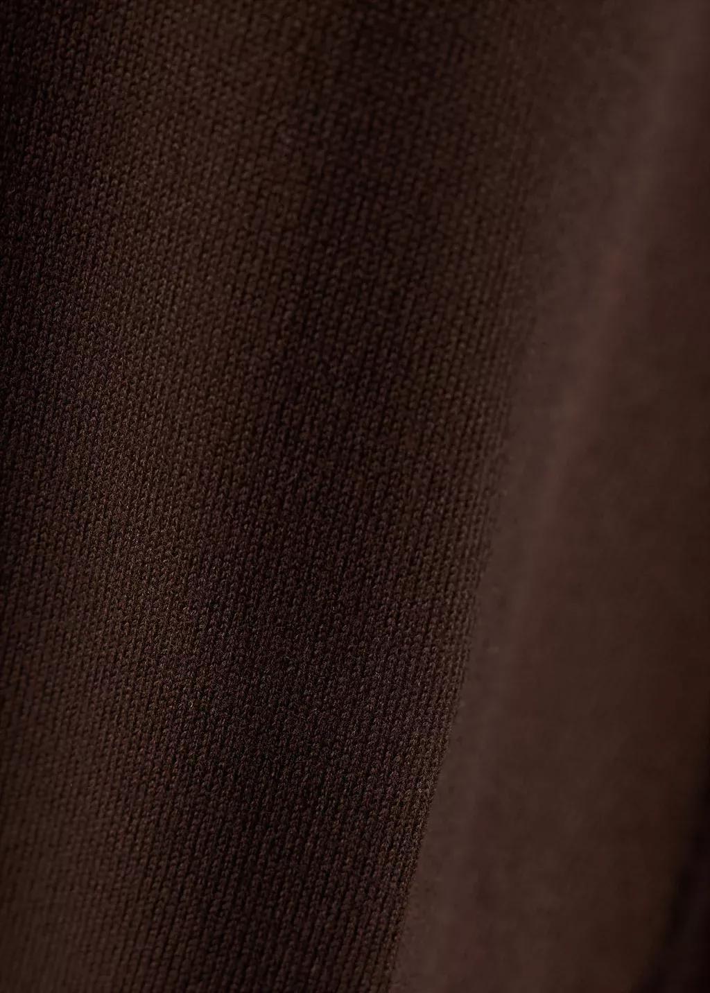 Brown Fine-Knit Wide Leg Trousers, Dark Brown, medium