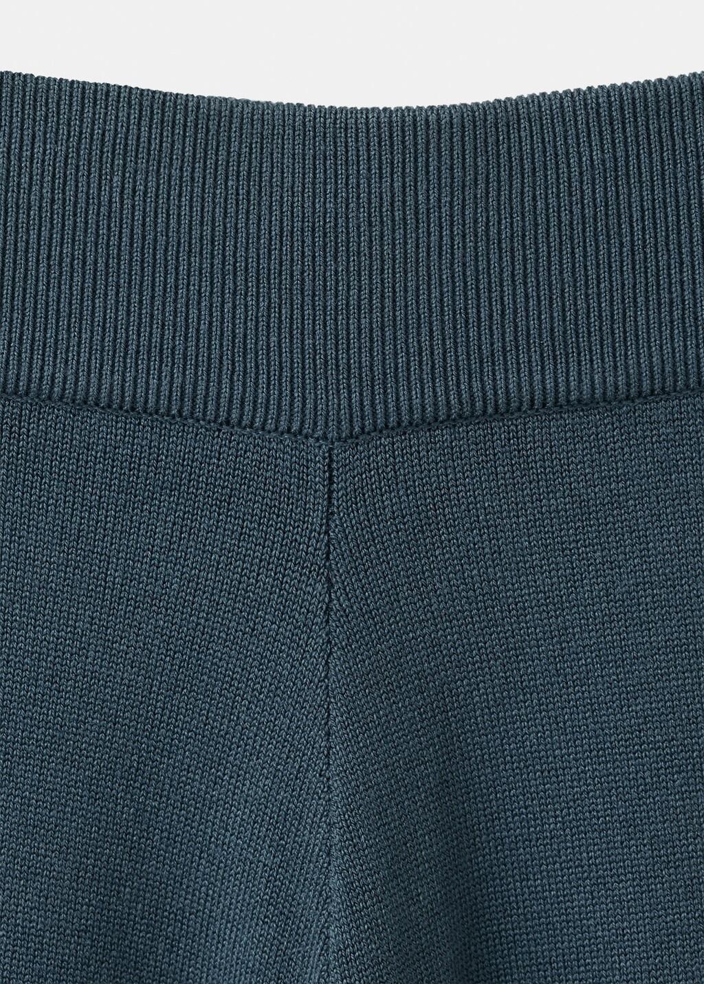 Grey Fine-Knit Wide Leg Trousers, Medium Blue, medium