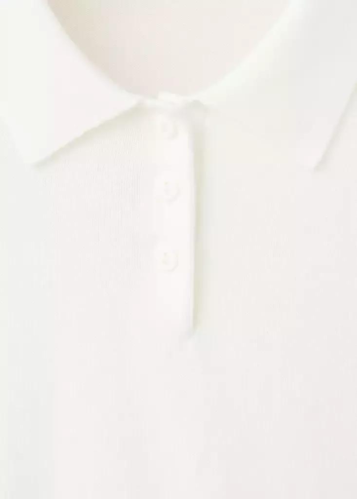 White Cotton Polo Sweater, , large image number 5