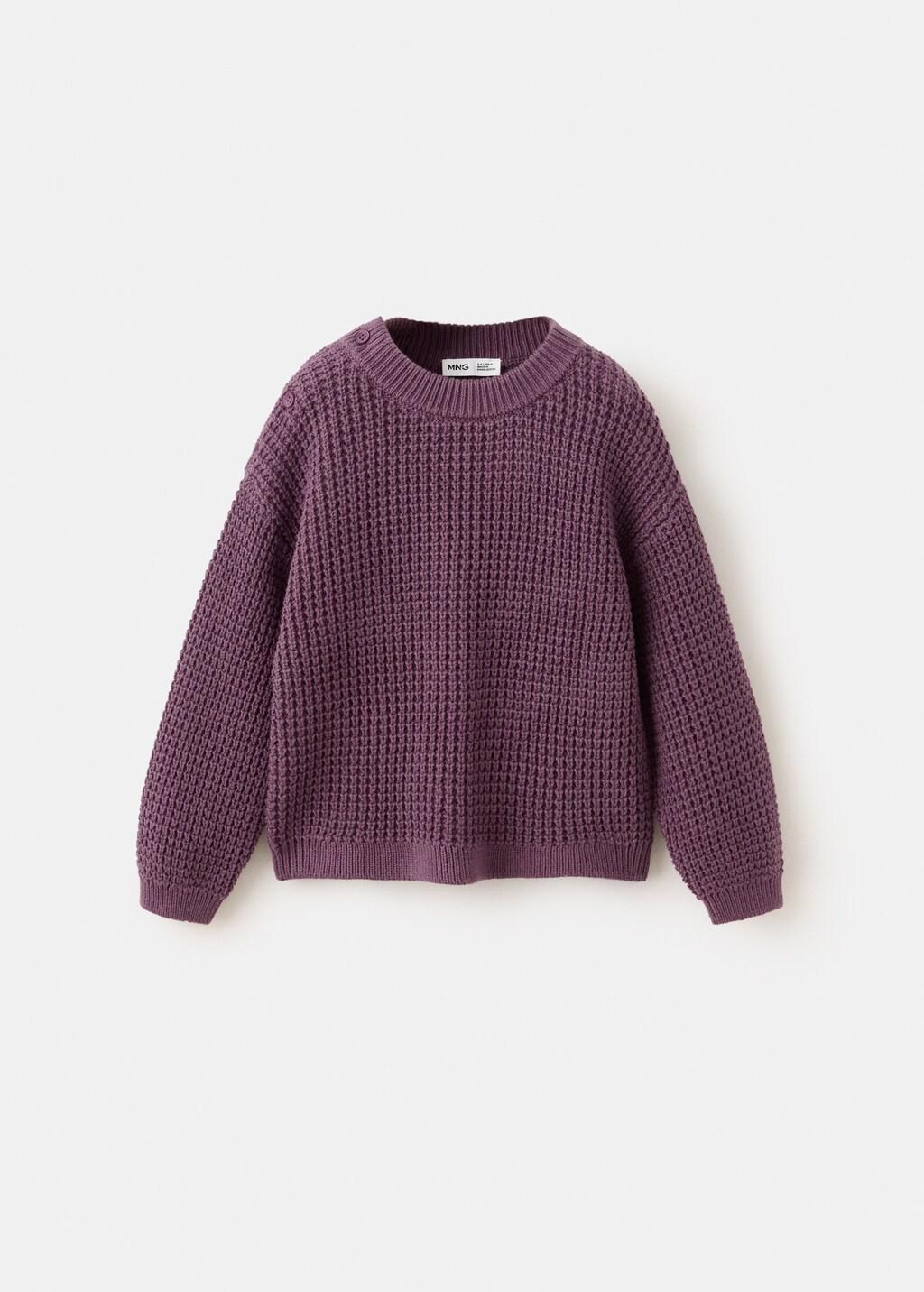 Red Relaxed-Fit Knitted Sweater, Baby Boys, Dark Red, medium
