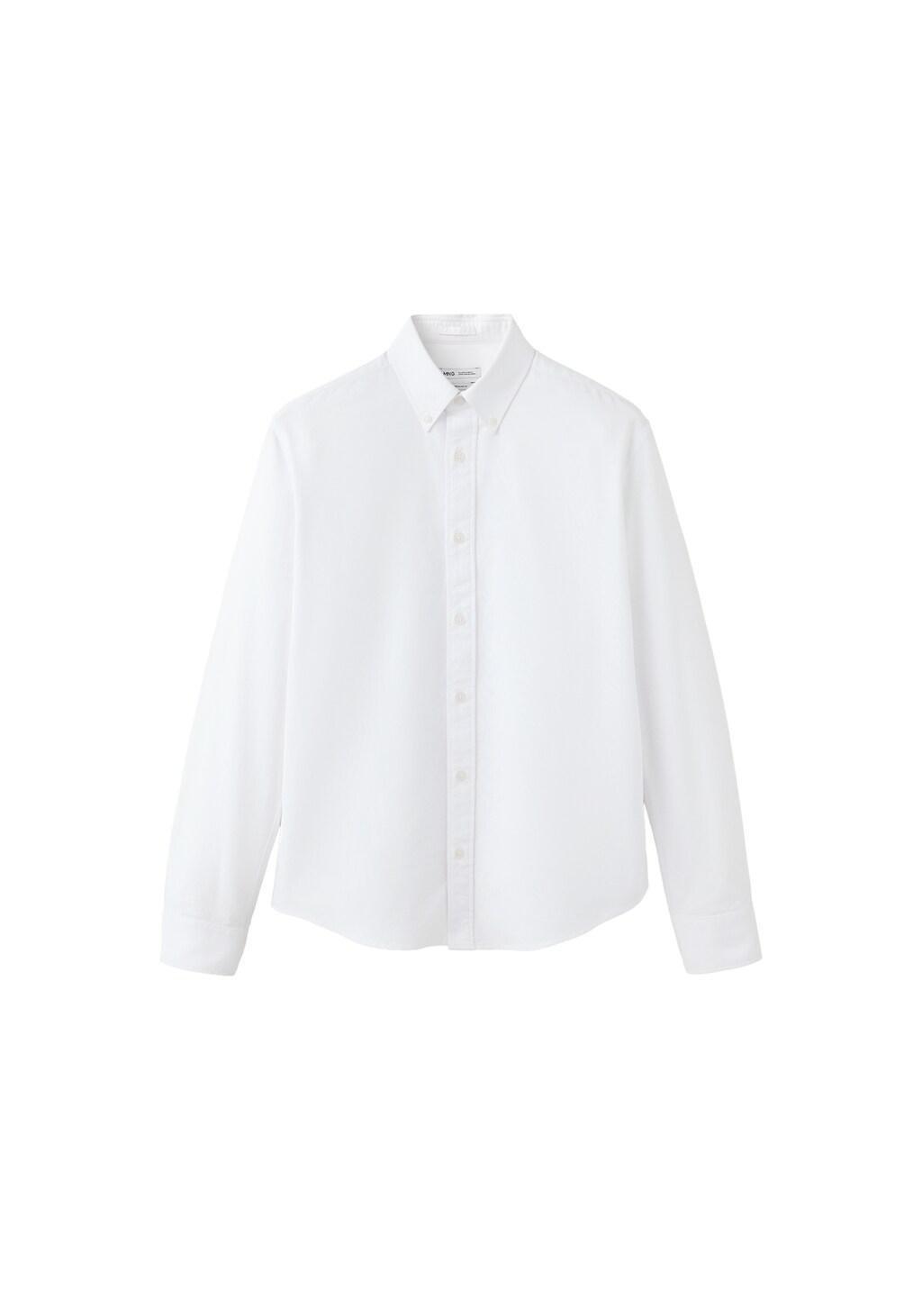 White 100% Cotton Oxford Shirt, White, large image number 4