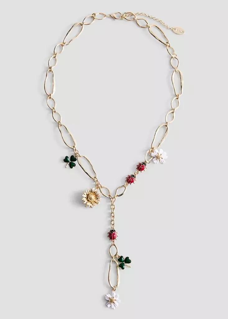 Gold Flower Beads Necklace, , large image number 0