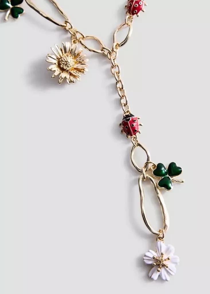Gold Flower Beads Necklace, , large image number 1