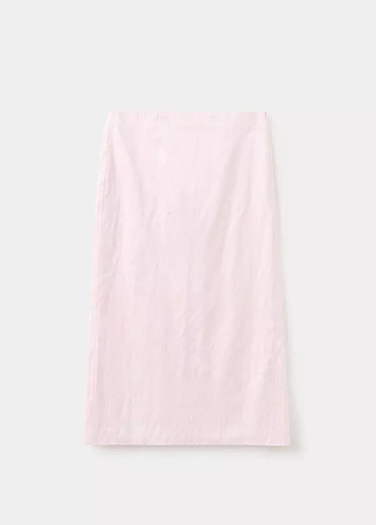Pink Midi Satin Skirt, , large image number 3