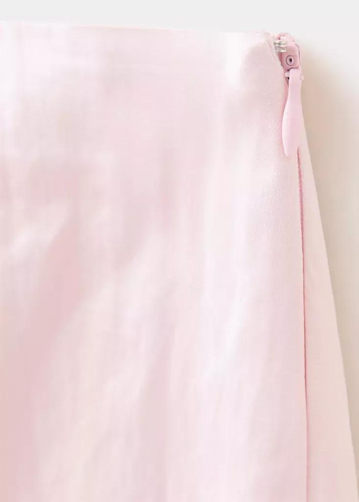 Pink Midi Satin Skirt, , large image number 4