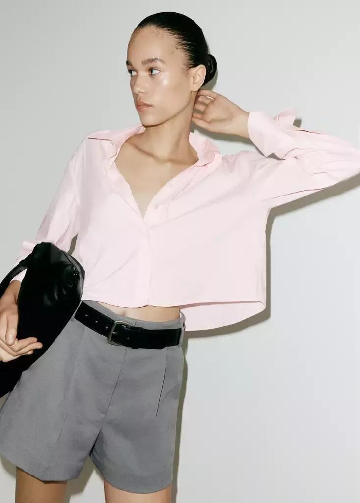 Pink Cotton Shirt With Hidden Buttons, , large image number 1