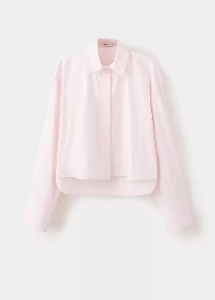 Pink Cotton Shirt With Hidden Buttons, , large image number 3
