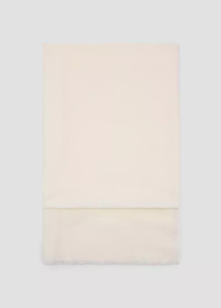 Beige Frayed Edge Scarf, , medium