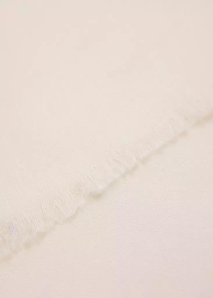 Beige Frayed Edge Scarf, , large image number 2