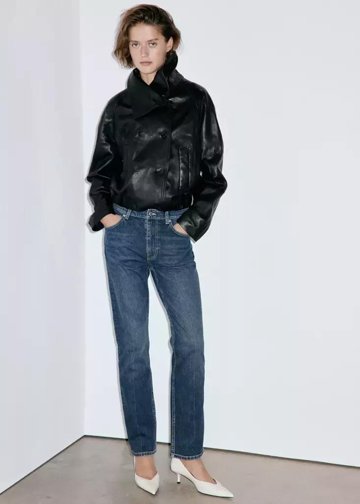 Blue Slim-Fit High-Waist Jeans, , large image number 0
