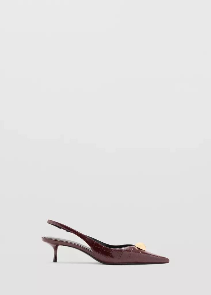 Burgundy Metal-Beaded High-Heel Shoe, , medium