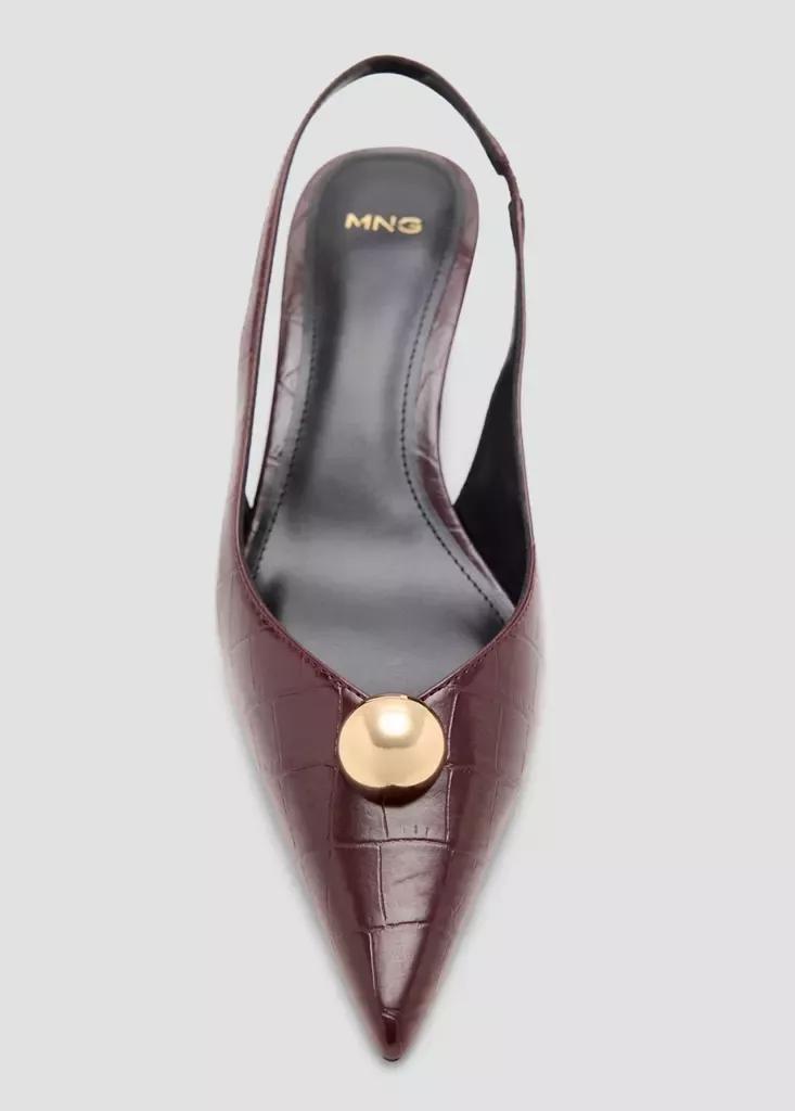 Burgundy Metal-Beaded High-Heel Shoe, , large image number 4