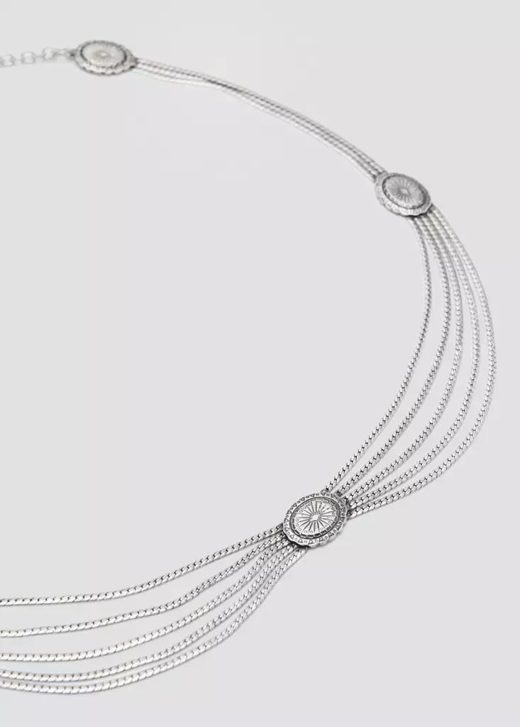 Silver Chain Belt With Engraved Details, , medium
