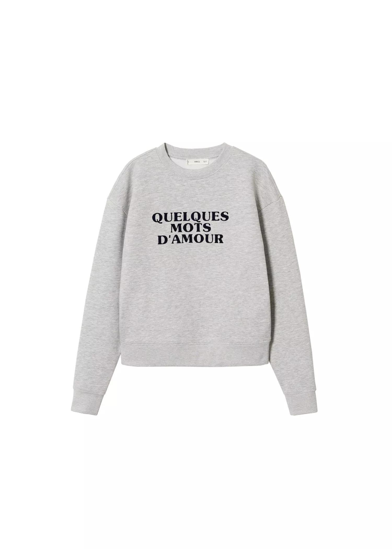 Grey Message Cotton Sweatshirt, , large image number 7