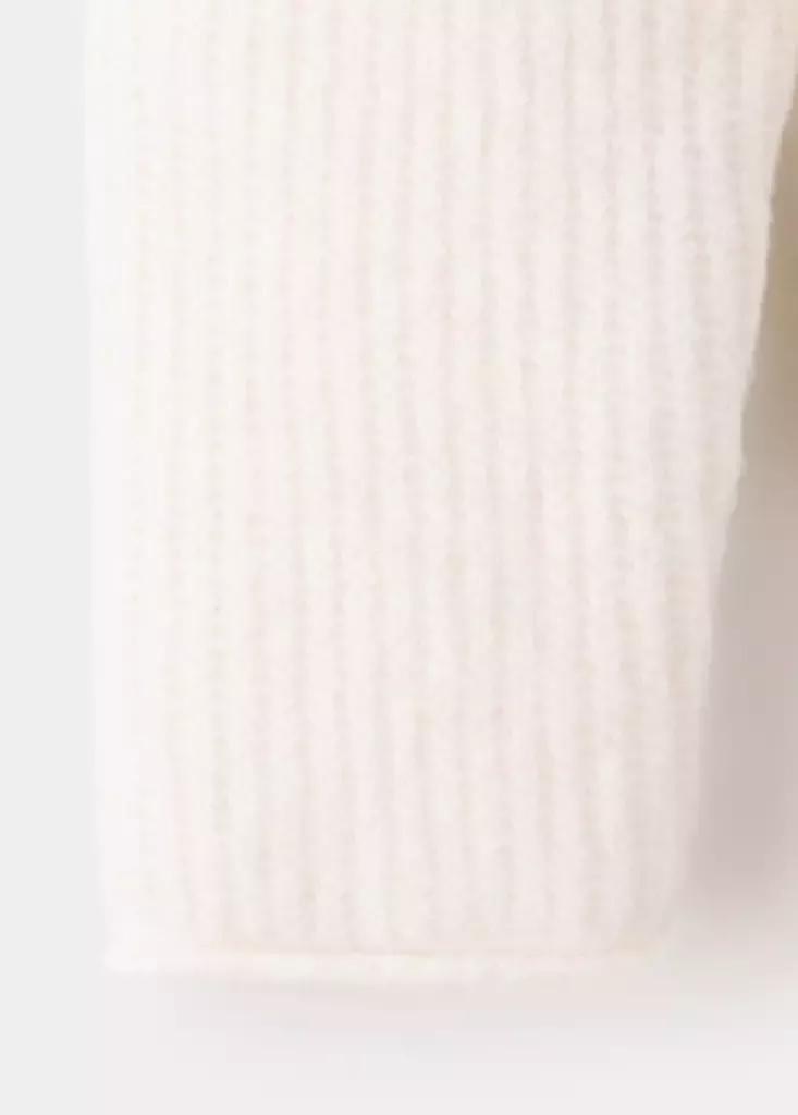 White Ribbed Knitted Cardigan, , large image number 3