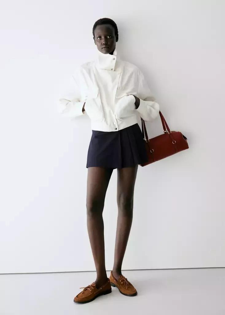 Navy Pinstripe Skort, Navy, medium