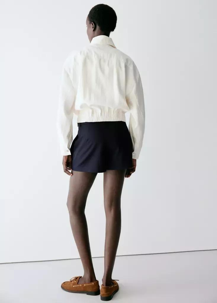 Navy Pinstripe Skort, Navy, medium