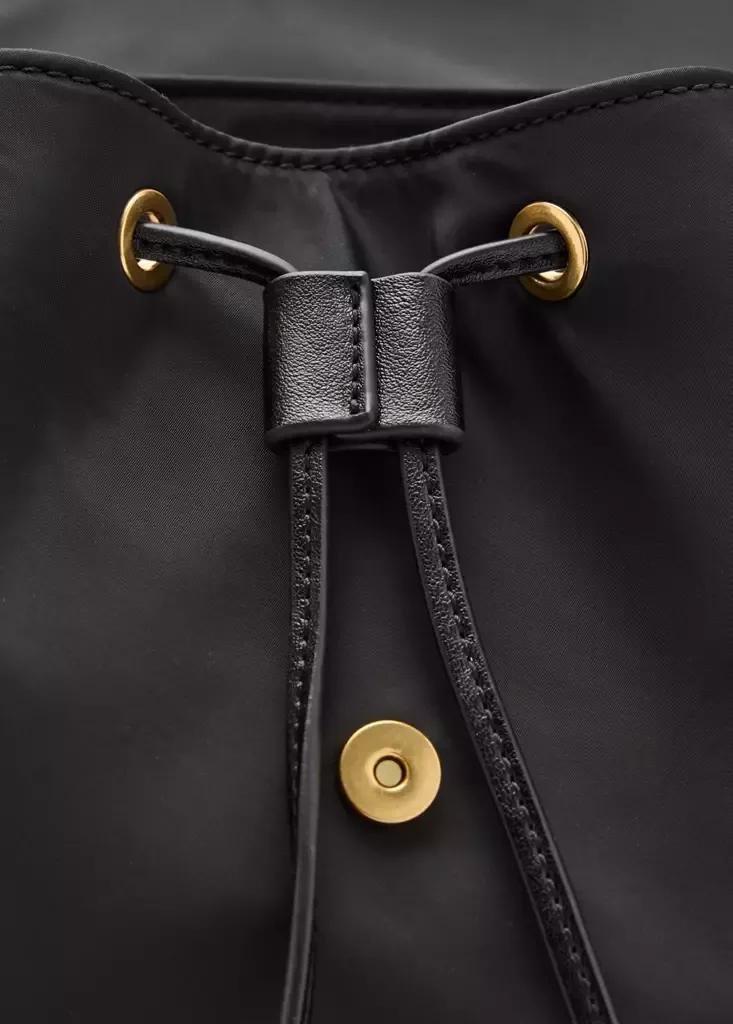 Black Backpack With Buckle Pockets, Black, large image number 4