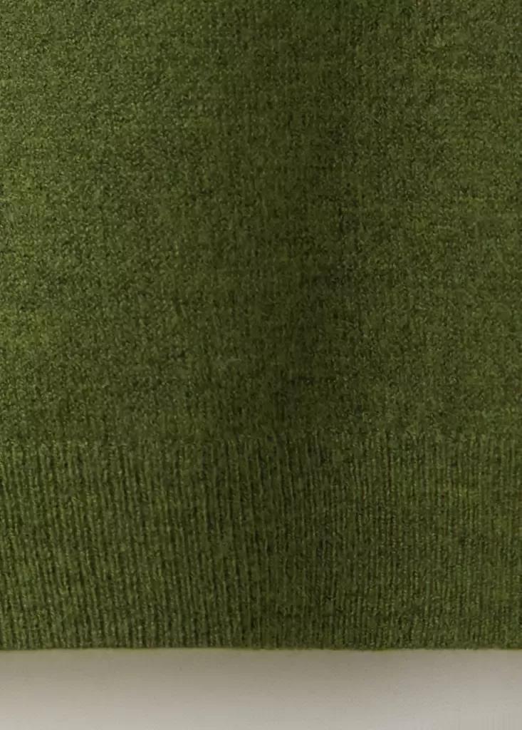 Green V-Neck Buttoned Cardigan, Dark Green, large image number 6