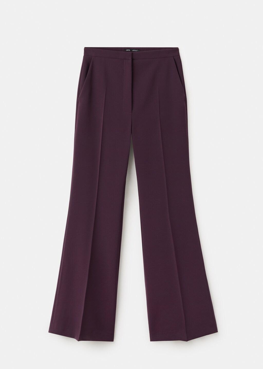 Red High-Waist Suits Trousers, Dark Red, large image number 4