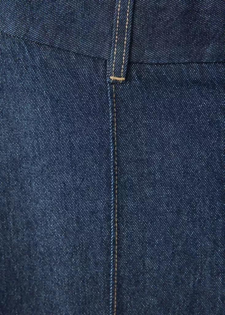 Blue High-Waisted Wide Leg Jeans With Stitching, , large image number 5