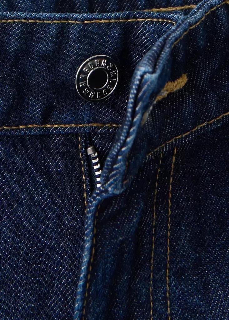 Navy Mid-Rise Straight Jeans, Open Blue, large image number 7