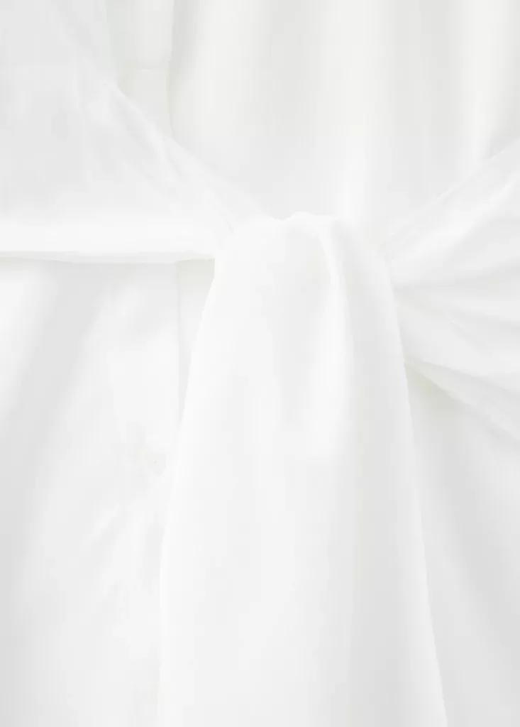 White Straight-Fit Shirt With Bow Detail, Natural White, large image number 6