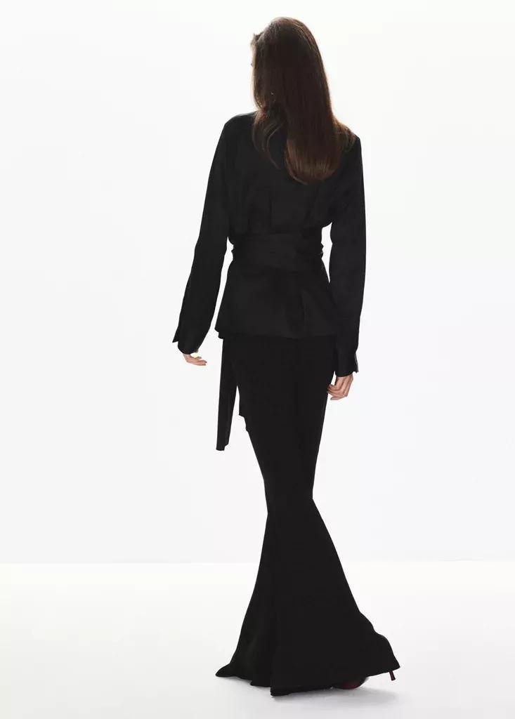 Black Straight-Fit Shirt With Bow Detail, Black, large image number 2