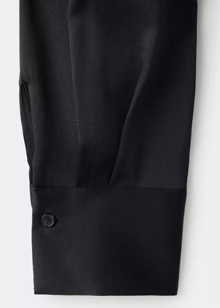 Black Straight-Fit Shirt With Bow Detail, Black, large image number 6
