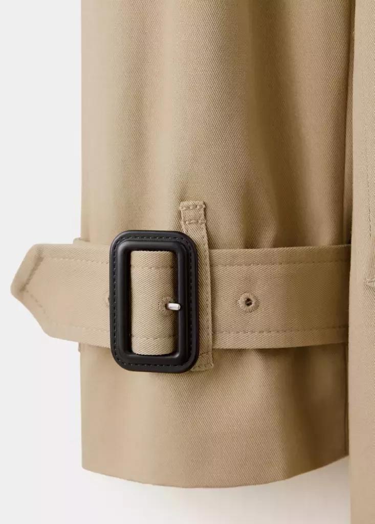 Beige Trench Coat With Belt, Light Beige, large image number 5