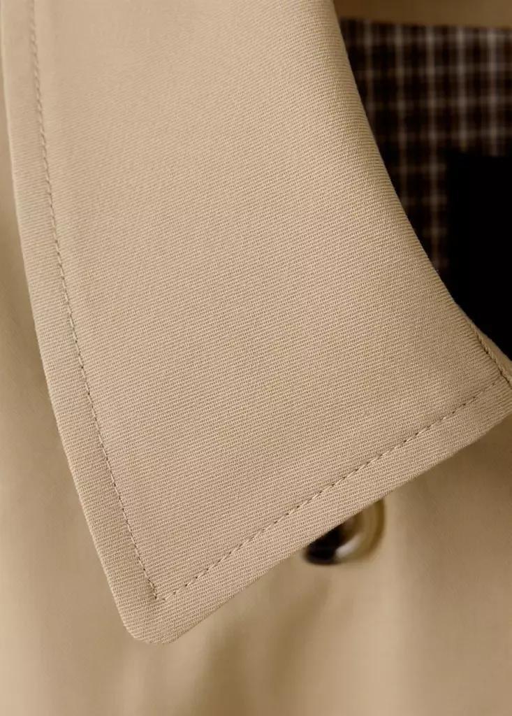 Beige Trench Coat With Belt, Light Beige, large image number 6