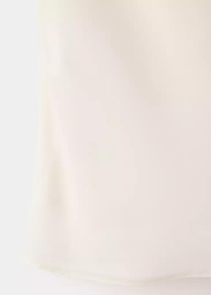 Beige Satin Top With Draped Back, Light Beige, large image number 6