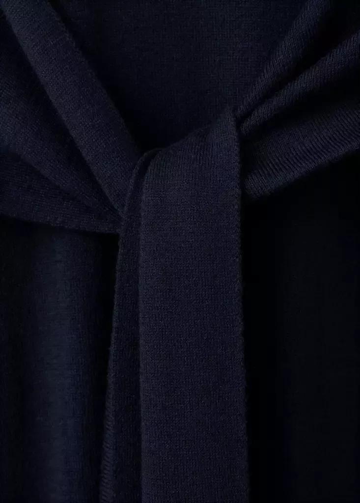 Blue Knitted Dress With Tie Detail, Navy, large image number 5