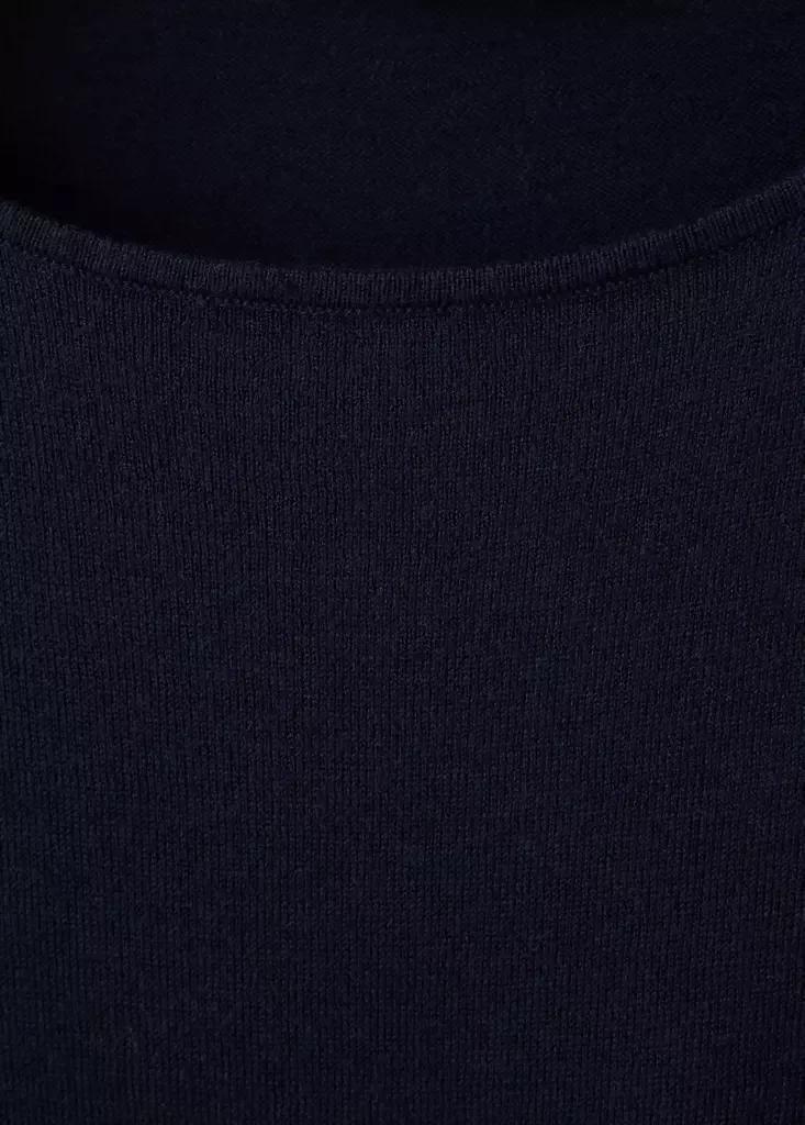 Blue Knitted Dress With Tie Detail, Navy, large image number 6