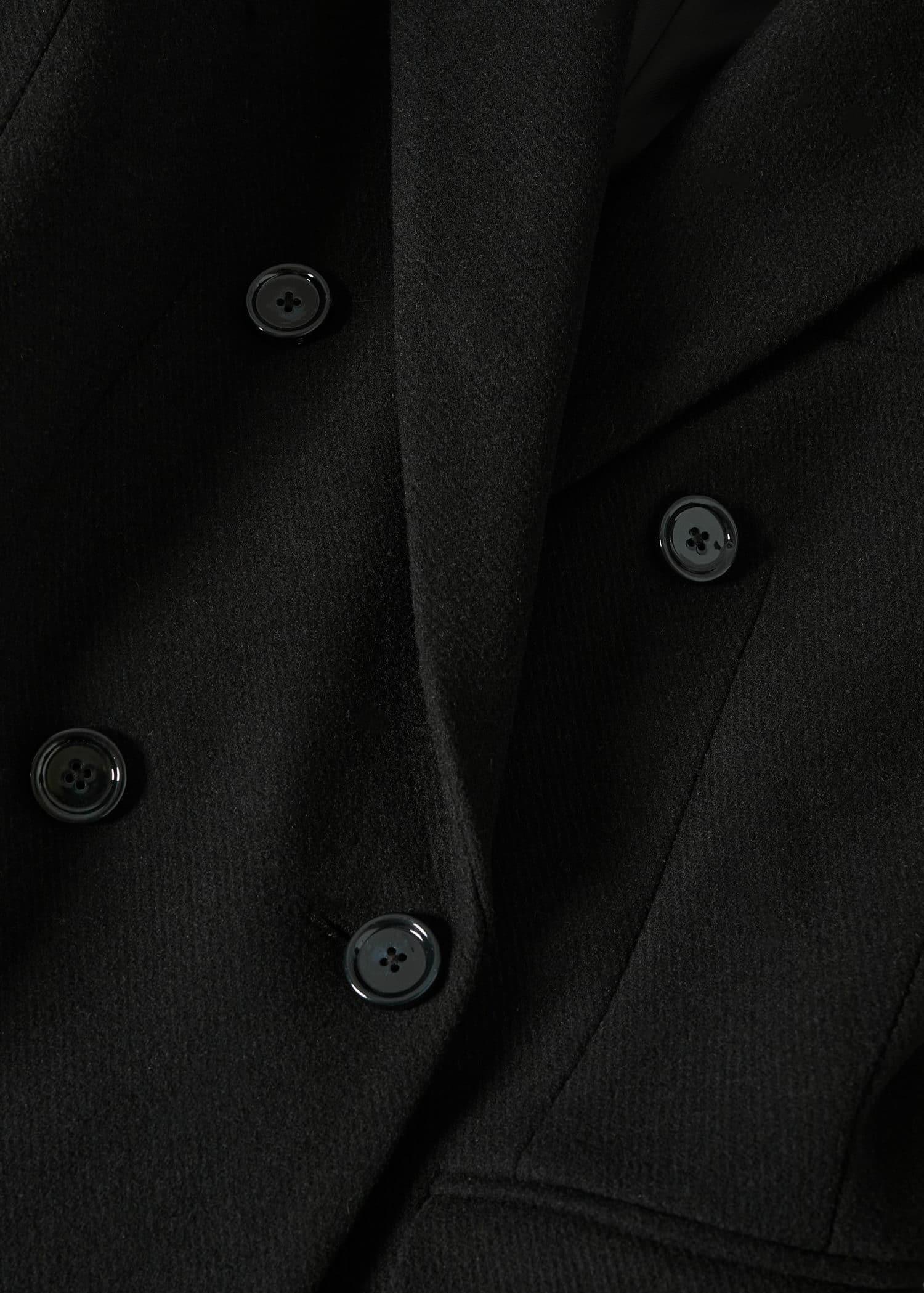 Black Tailored Wool Coat, , large image number 8