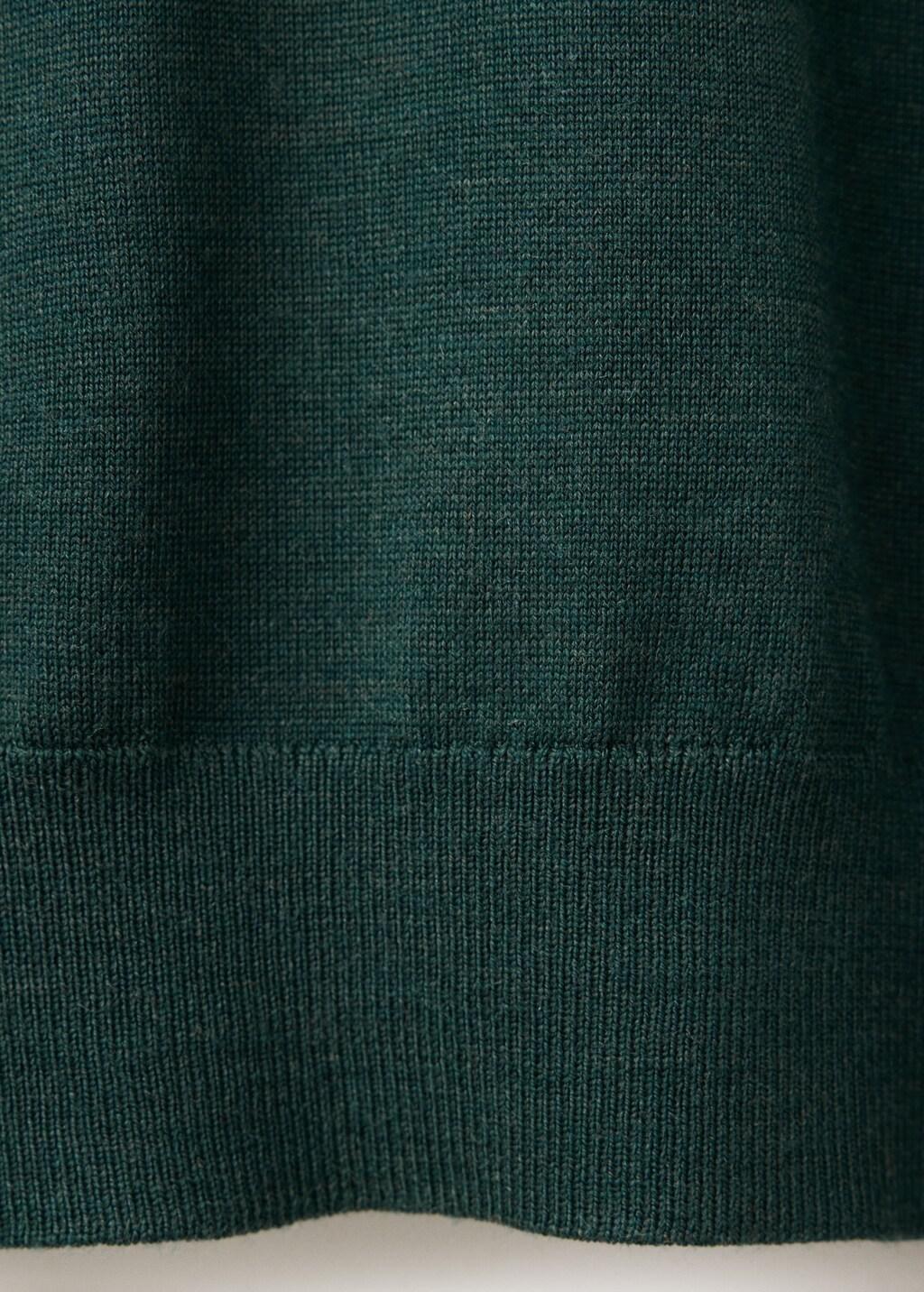 Green Fine-Knit Merino Wool Jumper, Dark Green, large image number 3
