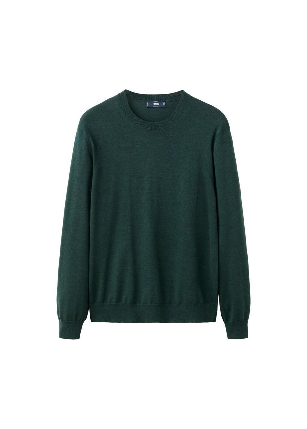 Green Fine-Knit Merino Wool Jumper, Dark Green, large image number 4