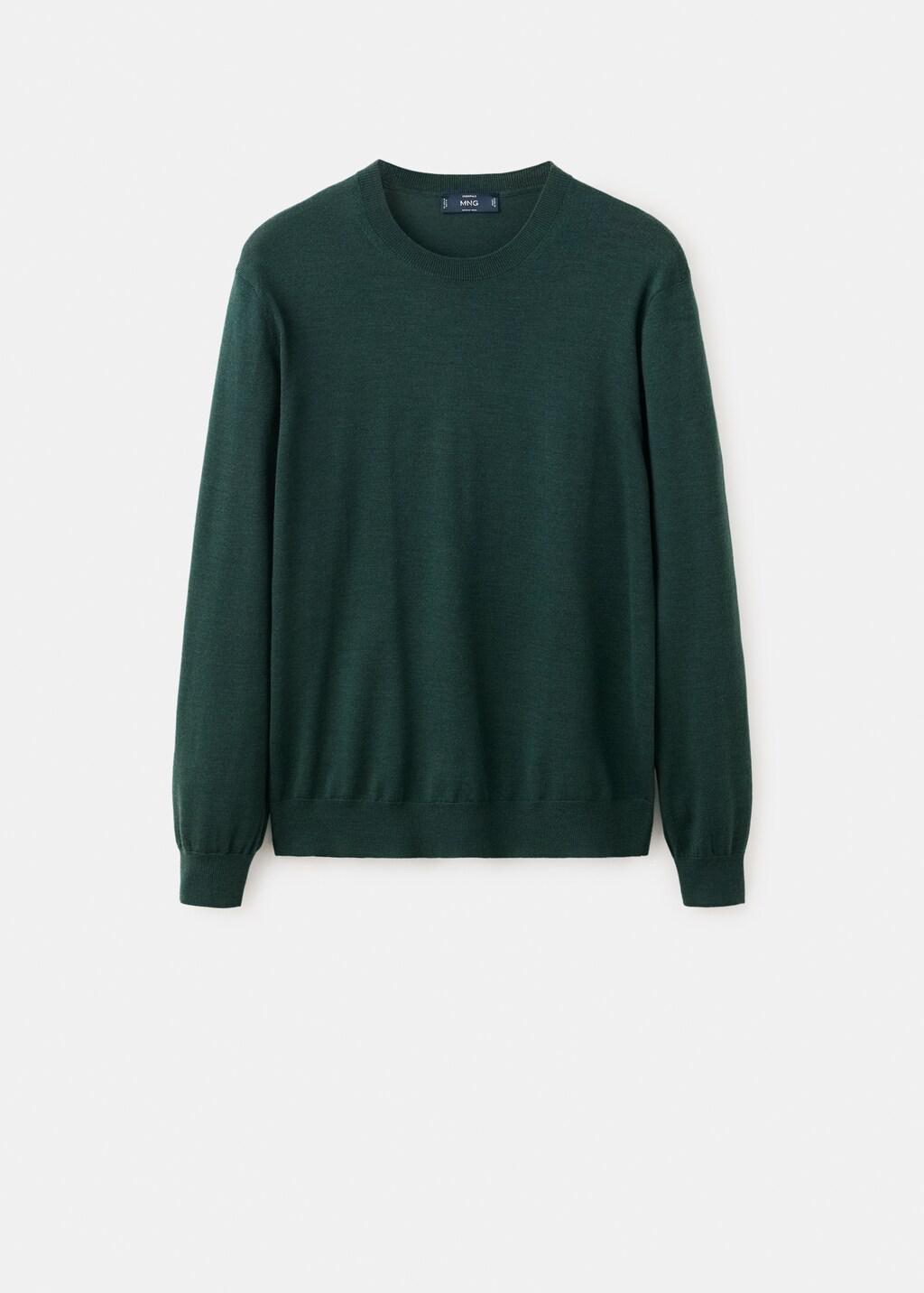 Green Fine-Knit Merino Wool Jumper, Dark Green, large image number 5
