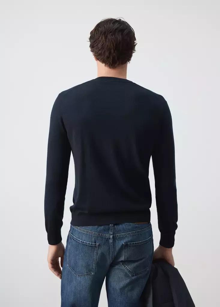 Navy Fine-Knit Merino Wool Jumper, Navy, medium
