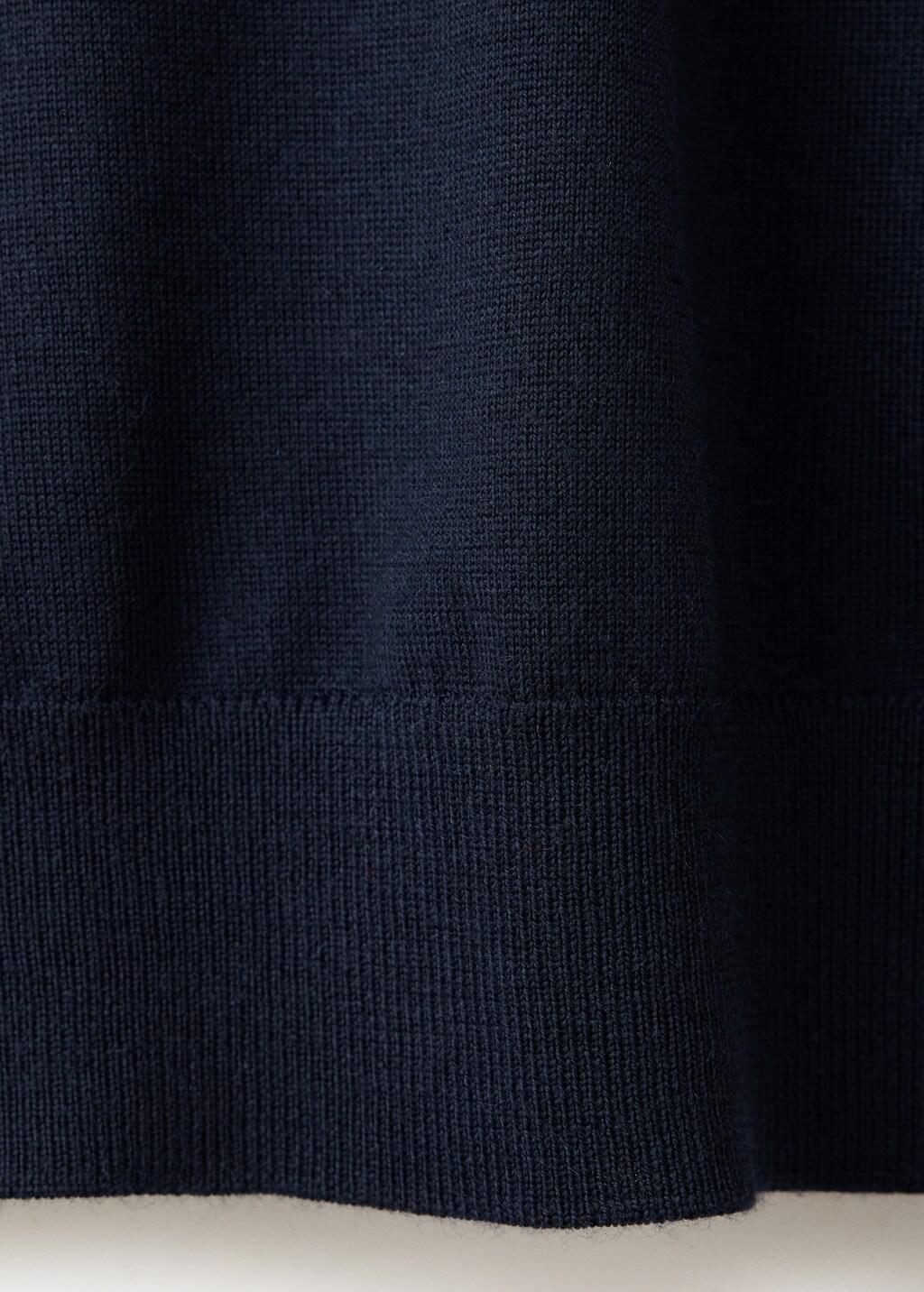 Navy Fine-Knit Merino Wool Jumper, Navy, large image number 3