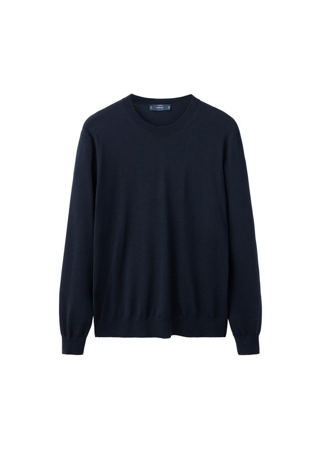 Navy Fine-Knit Merino Wool Jumper, Navy, large image number 4