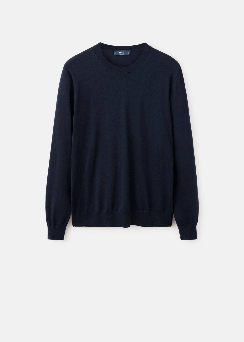 Navy Fine-Knit Merino Wool Jumper, Navy, large image number 5