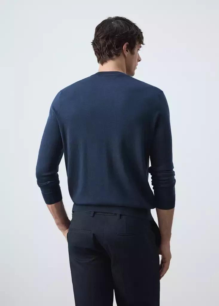 Blue Fine-Knit Merino Wool Jumper, Dark Blue, large image number 2