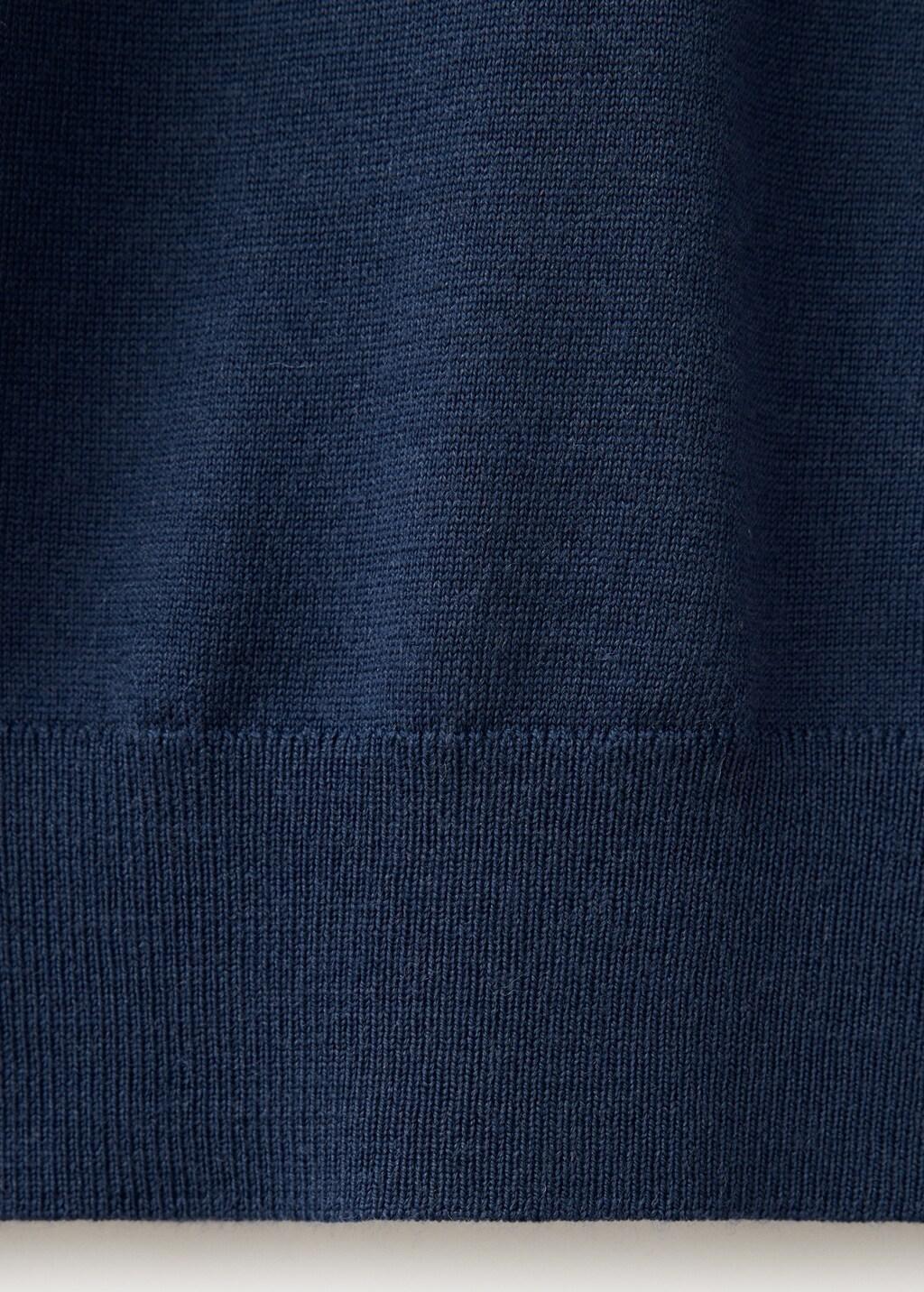 Blue Fine-Knit Merino Wool Jumper, Dark Blue, large image number 3