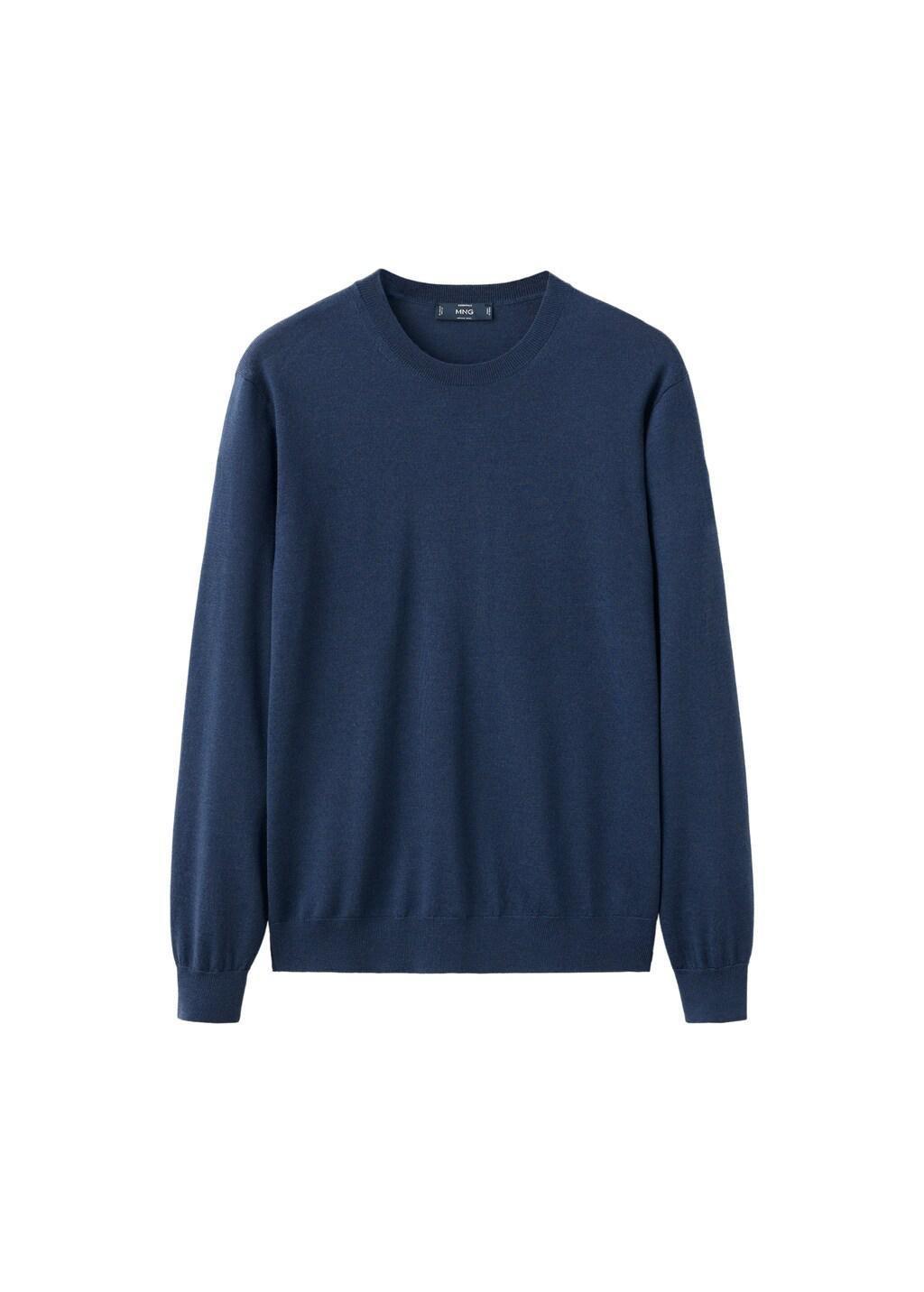 Blue Fine-Knit Merino Wool Jumper, Dark Blue, large image number 4