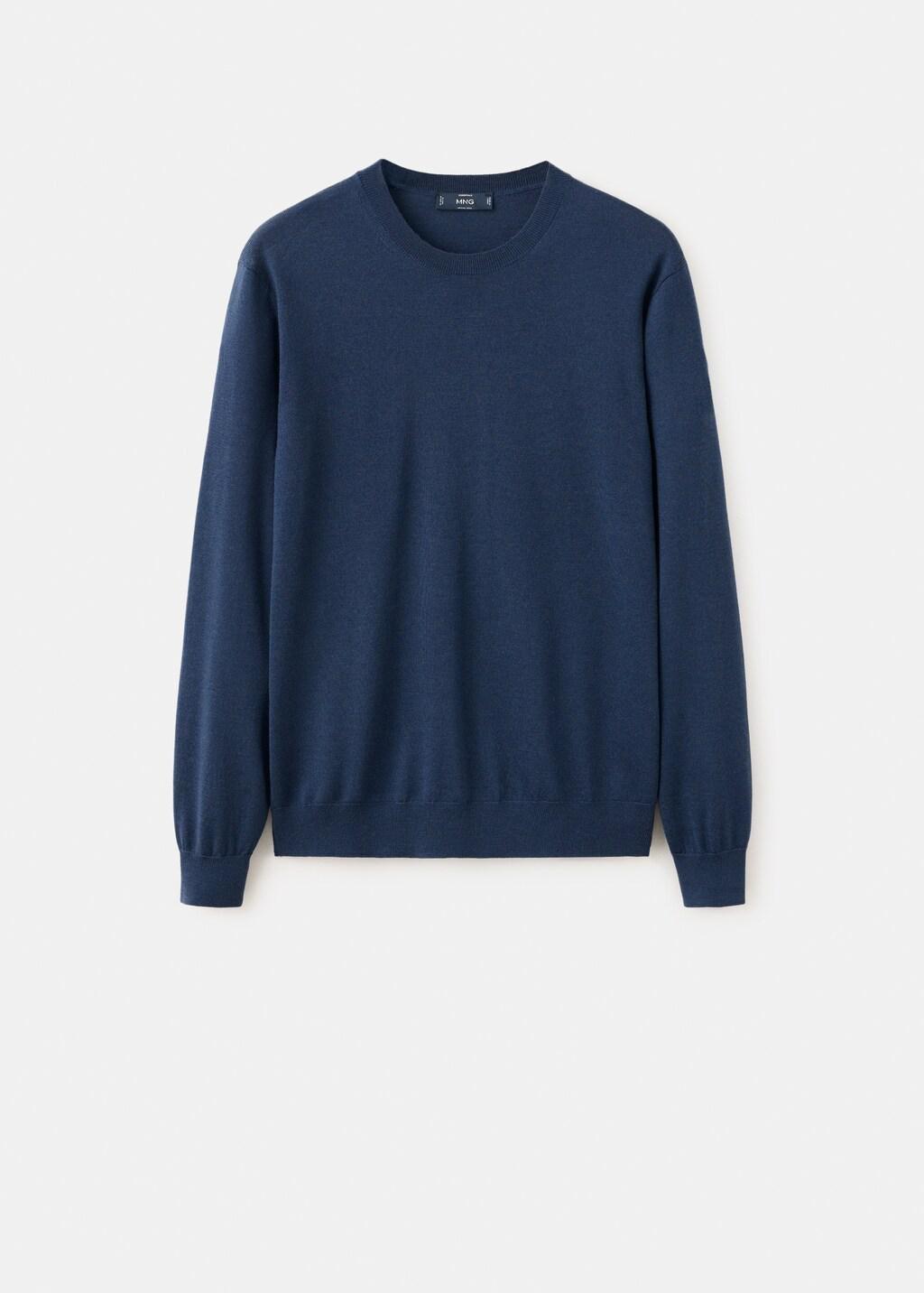 Blue Fine-Knit Merino Wool Jumper, Dark Blue, large image number 5