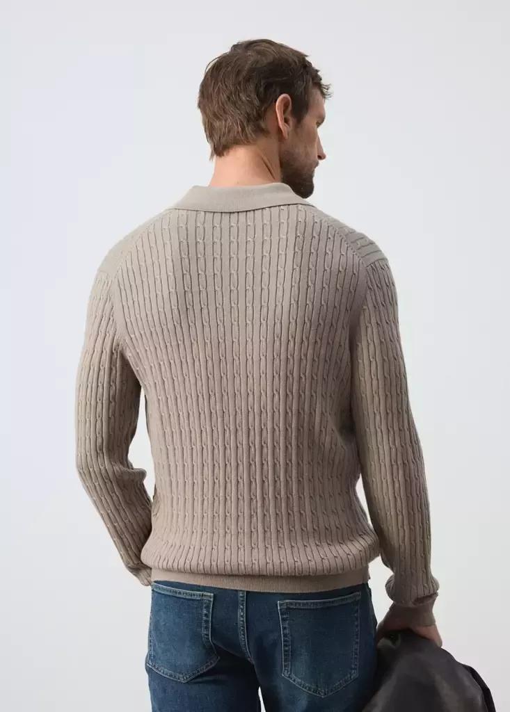 Grey Knitted Braided Cardigan, Medium Grey, medium
