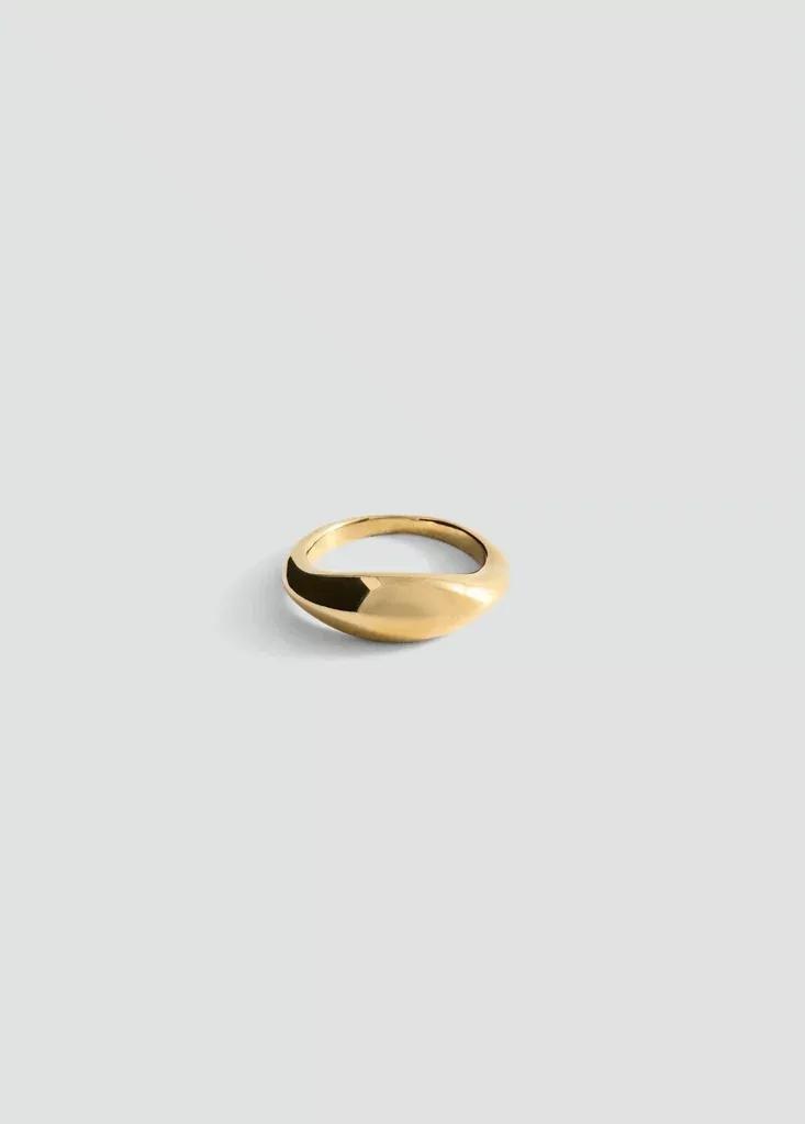 Gold Stainless Steel Statement Ring, Gold, medium