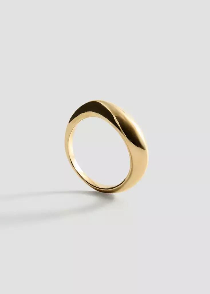 Gold Stainless Steel Statement Ring, Gold, medium