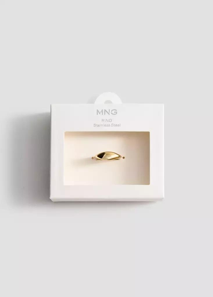 Gold Stainless Steel Statement Ring, Gold, large image number 2